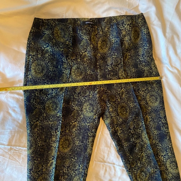 Lafayette 148 New York blue & gold metallic brocade cropped pants, 10 - Picture 5 of 9